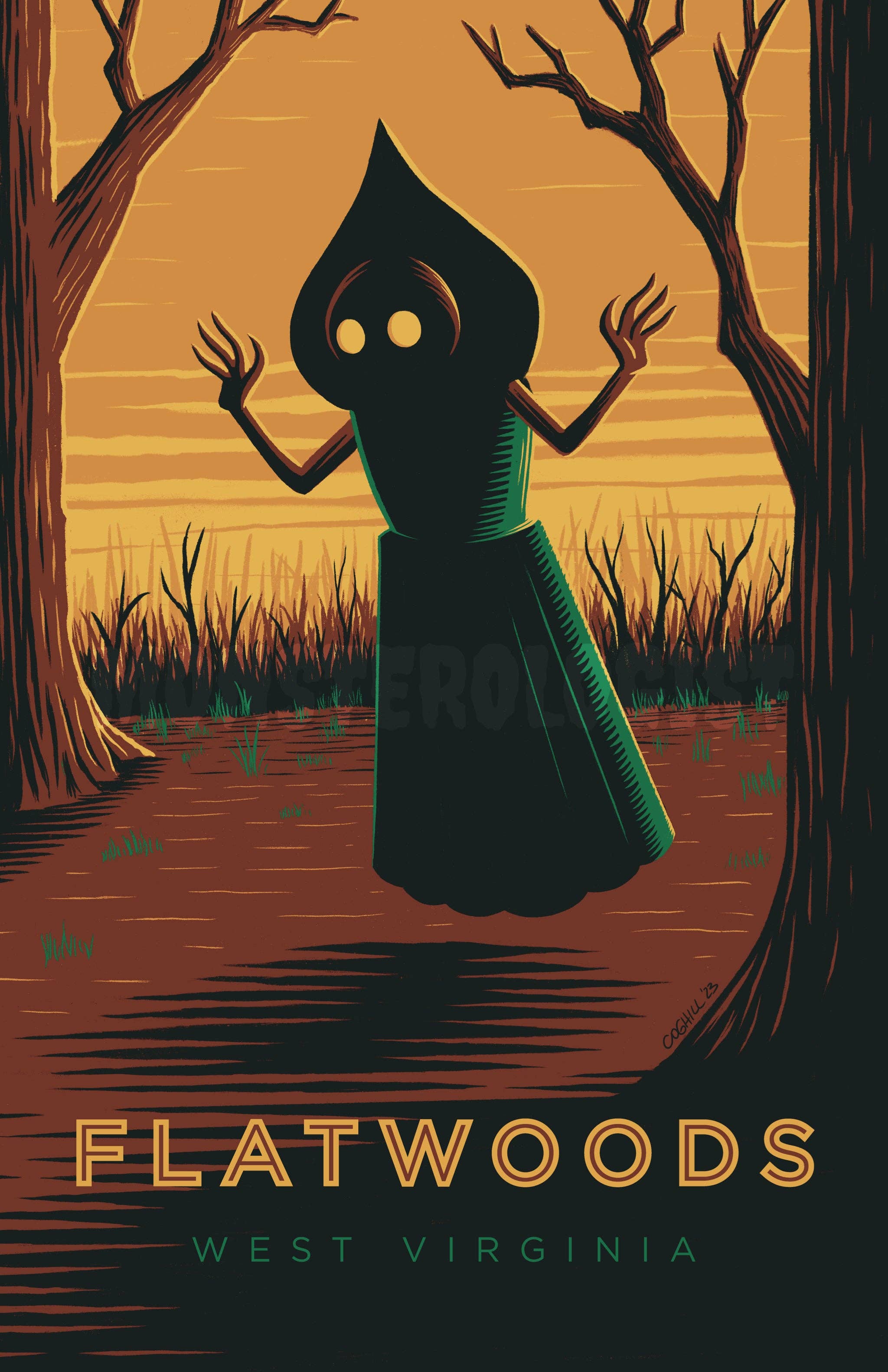 Monsterologist – Großhandel Kunstdruck – Flatwoods, West Virginia Reiseposter 11x170