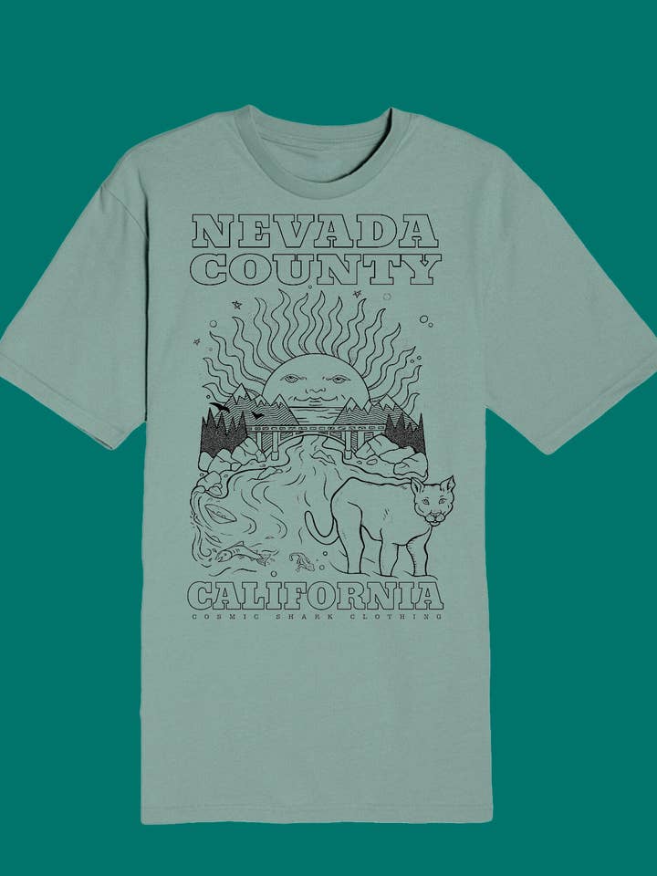 Nevada County, CA T-Shirt for wholesale by Cosmic Shark Clothing
