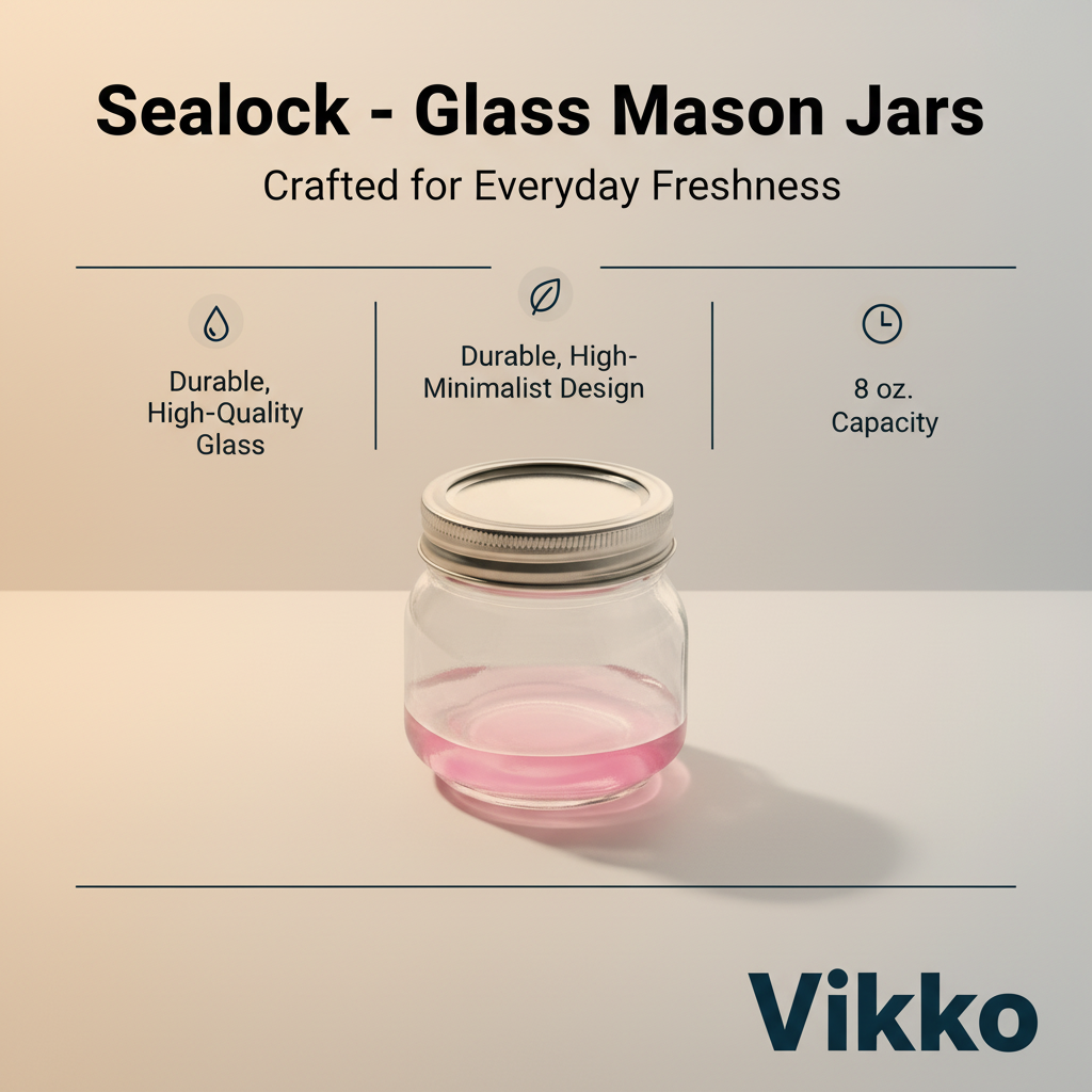 Kadra Kitchenware - Wholesale Jar - Sealock - Glass Mason Jars , 8 oz.3