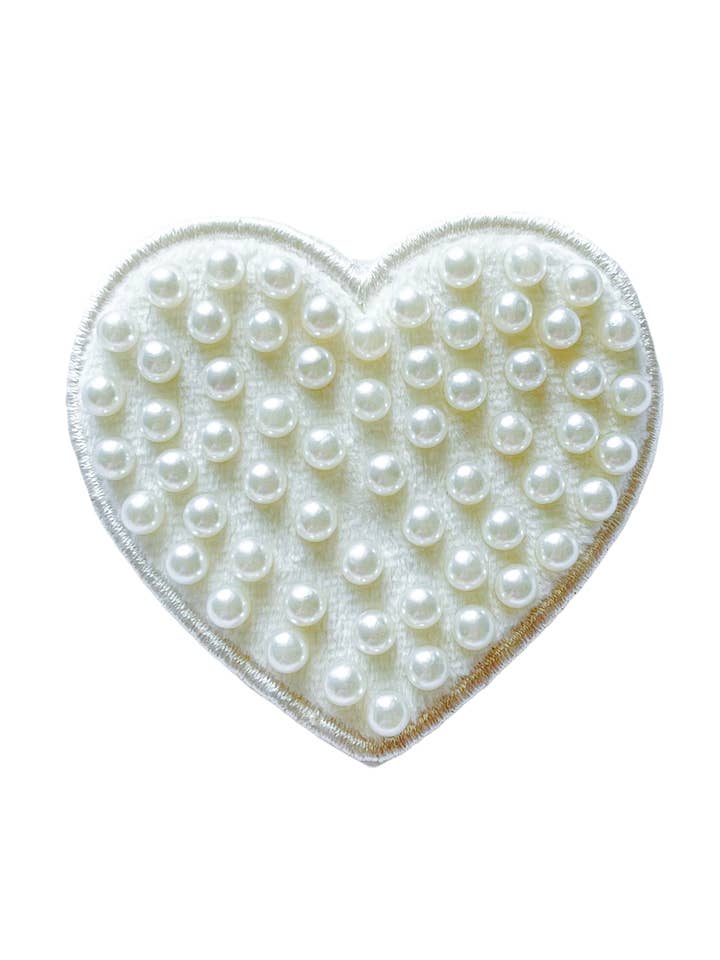 Lot de 3 écussons en forme de cœur perlé pour la vente par The Sandy Pearls