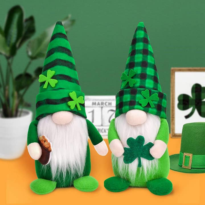 ST. PATRICK'S DAY FACELESS GNOME ORNAMENT_CWMM3434 for wholesale by ACCITY