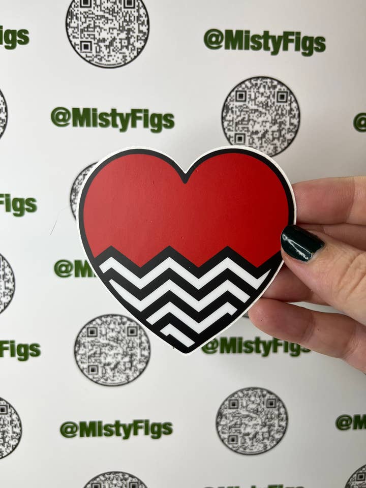 Adesivo in vinile - Cuore Twin Peaks per borraccia e laptop per la vendita all'ingrosso da parte di Misty Figs