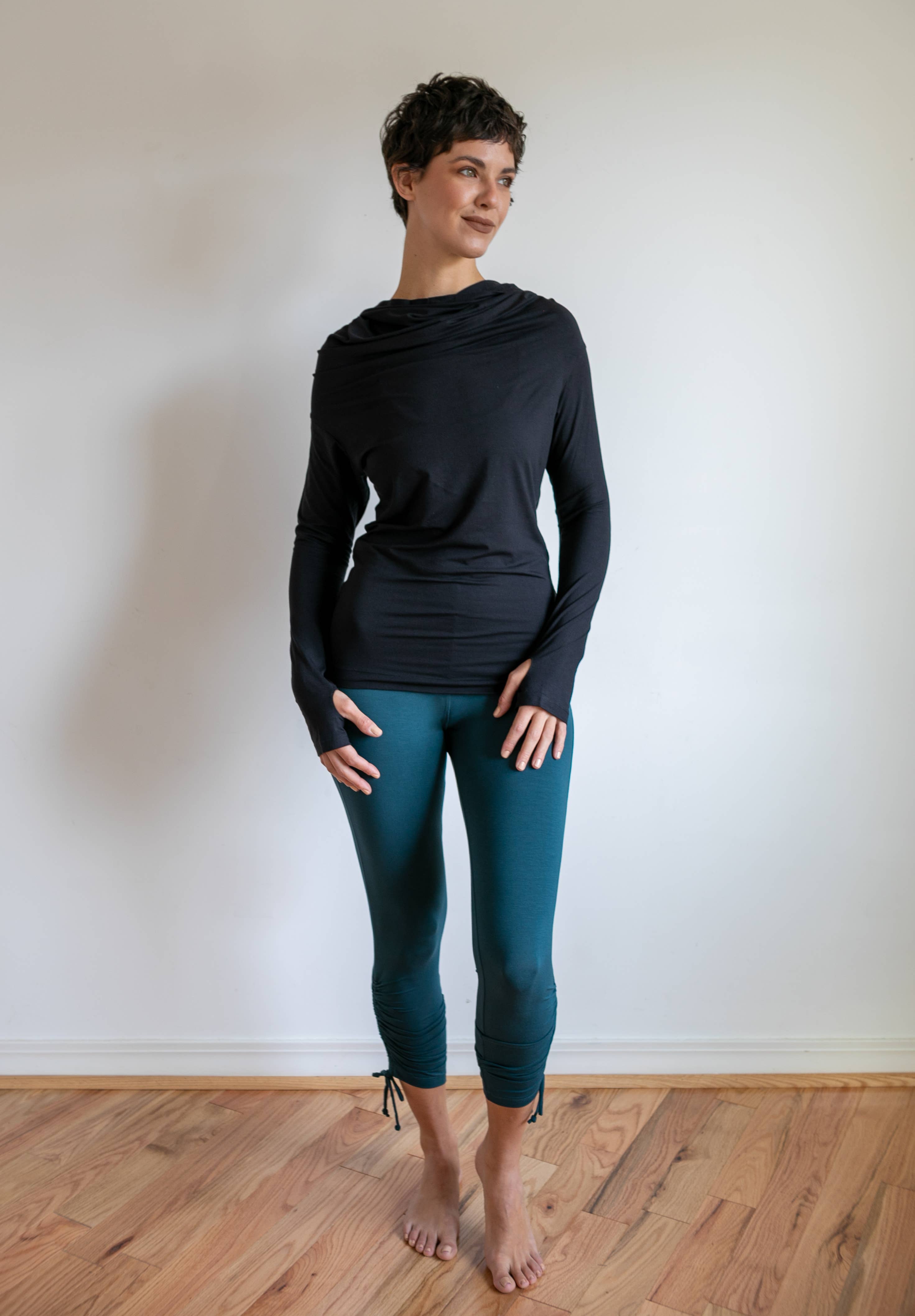 Paramita Designs - Wholesale Athletic/Lounge Leggings - Women's - Ruched Cinched Yoga Leggings with Mini Skirt6