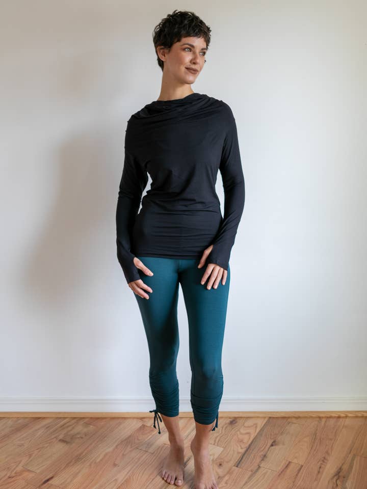 Paramita Designs - Wholesale Athletic/Lounge Leggings - Women's - Ruched Cinched Yoga Leggings with Mini Skirt6