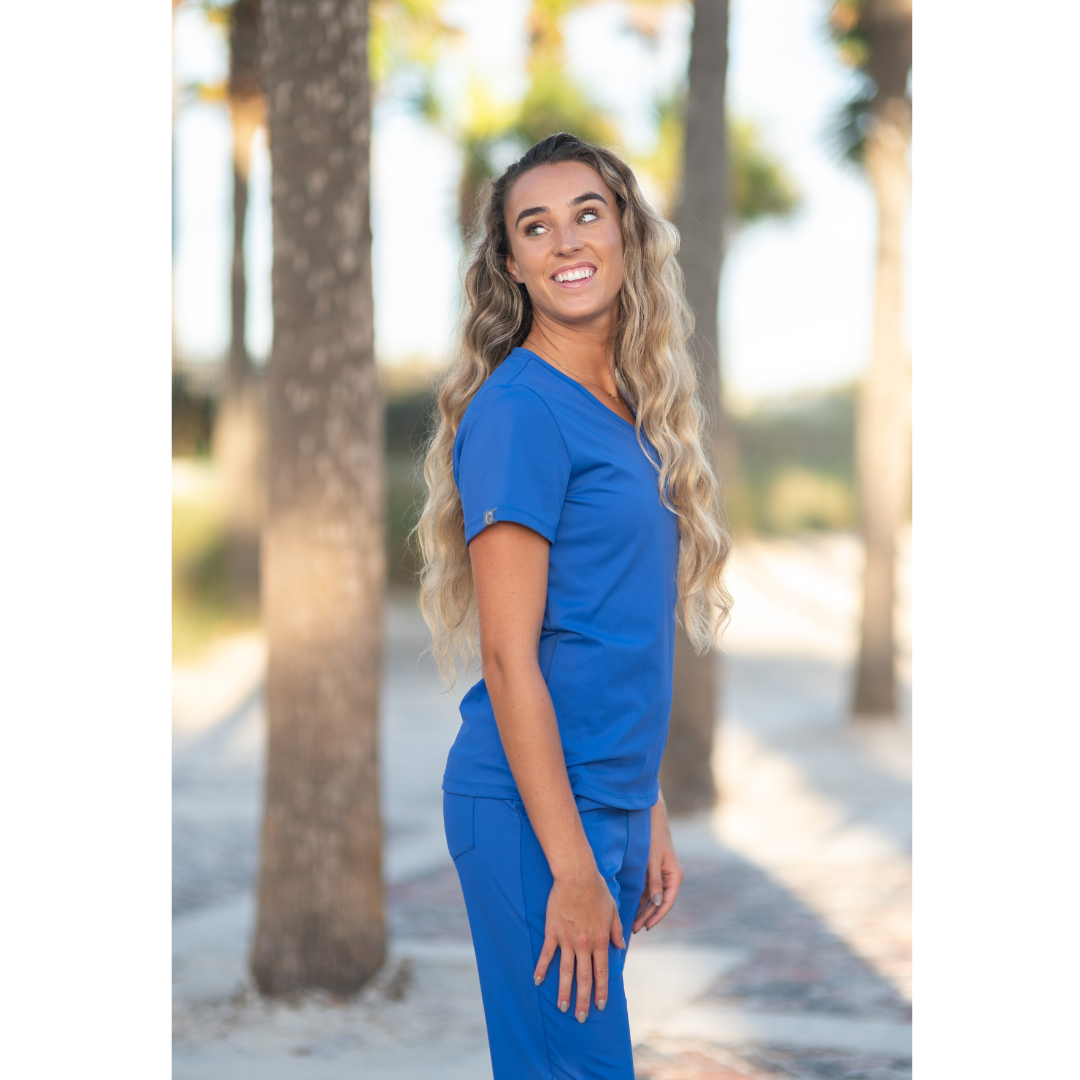 Wear Palms – wholesale T-shirt – women's – Royal Scrub Top1