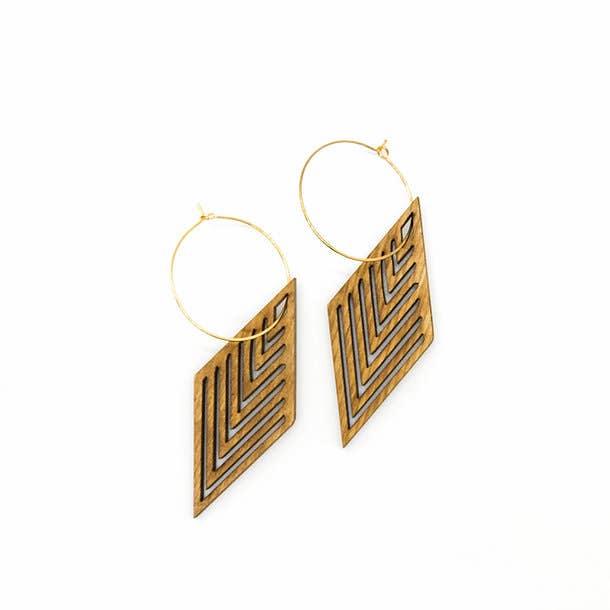 Natural Wood Earrings | INCLINE for wholesale by lovelevel