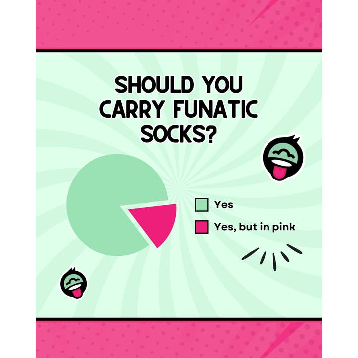 Funatic - About Face Designs - Nice Enough Merch Co – Großhandel Socken - Unisex – Nächster Halt Secondhandladen Socken | Lustig | Funatic3