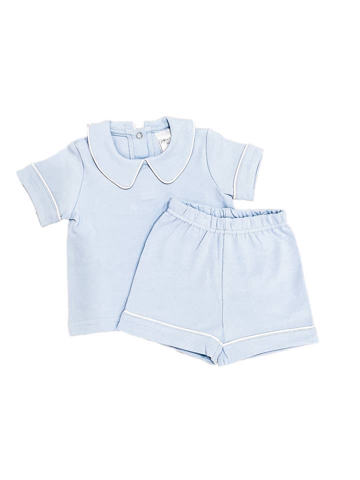 Southern Proper Blanks - Wholesale Top & Short Set - Kids - 2pcs - Piping Collar Set