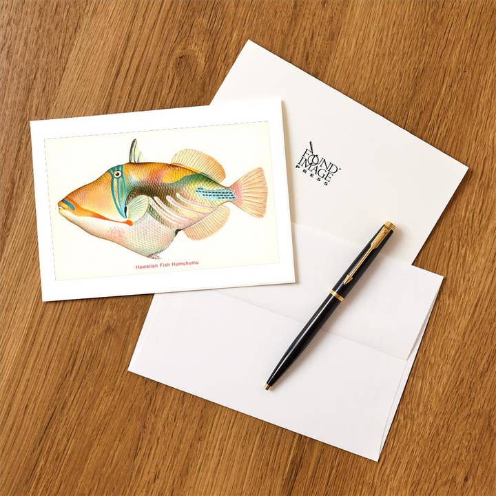 Found Image Press - Vendita all'ingrosso Set di cartoleria/cancelleria - Biglietto di Auguri HI-257 Pesce Hawaiano, Humuhumu1