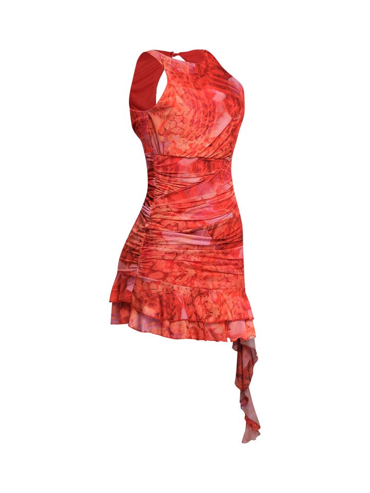K Too - Vente Robe – femme - Robe à ourlet asymétrique froncée