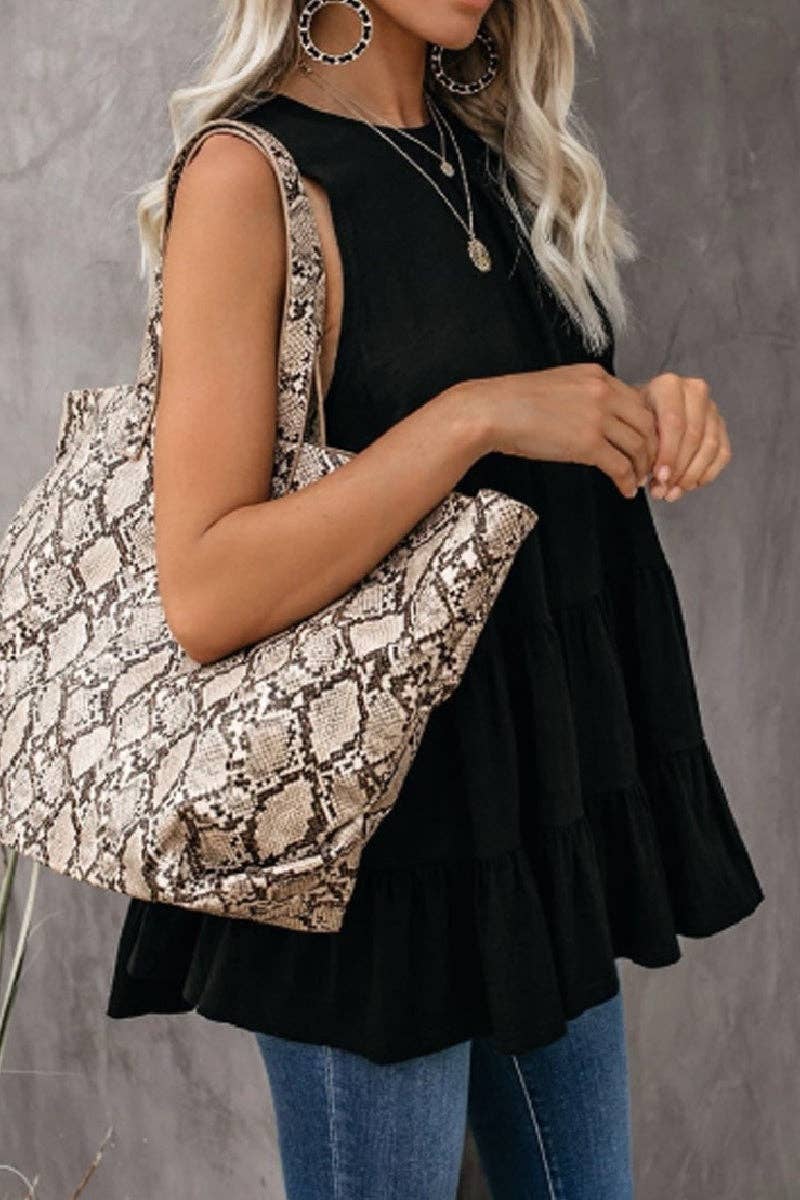 Supreme Fashion - Wholesale Tuniek - Dames - Mouwloze losvallende tuniek met volantzoom1