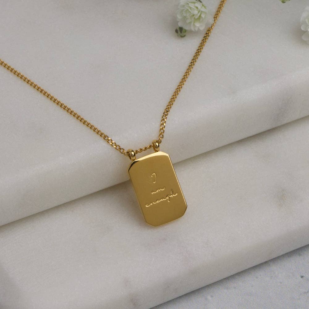 MantraBand - Wholesale Pendant/Charm Necklace - I Am Enough - 18k Gold-Dipped necklace7