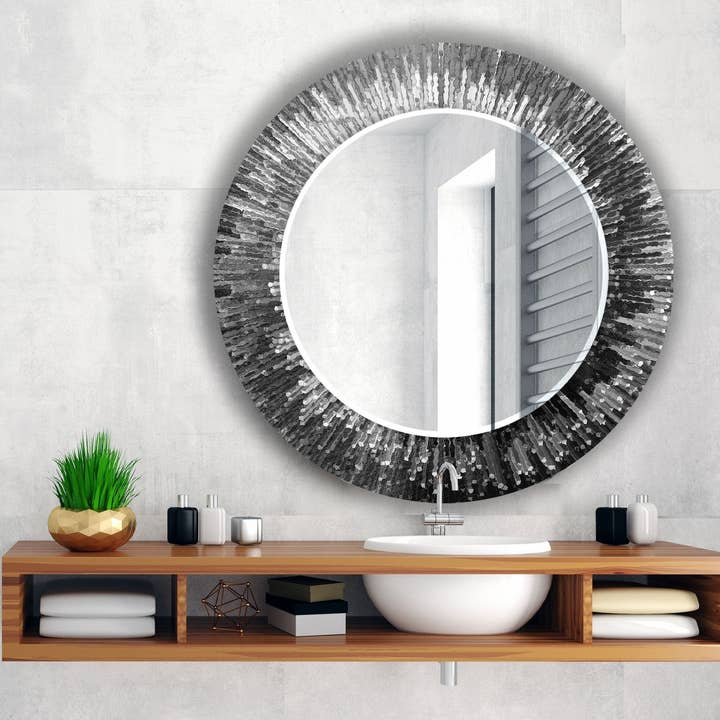 Miroir mural abstrait en verre trempé pour la vente par MyPhotostation