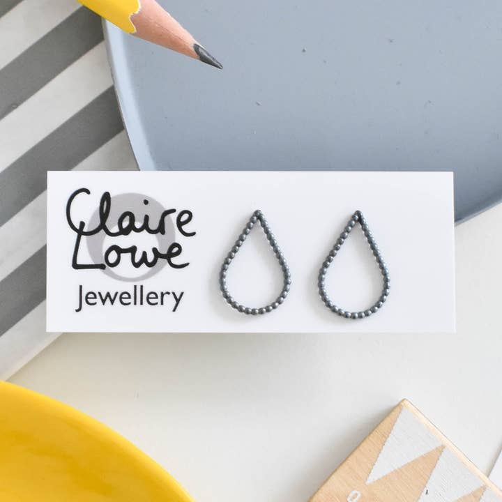 Dotty Teardrop Studs for wholesale by Claire Lowe Jewellery