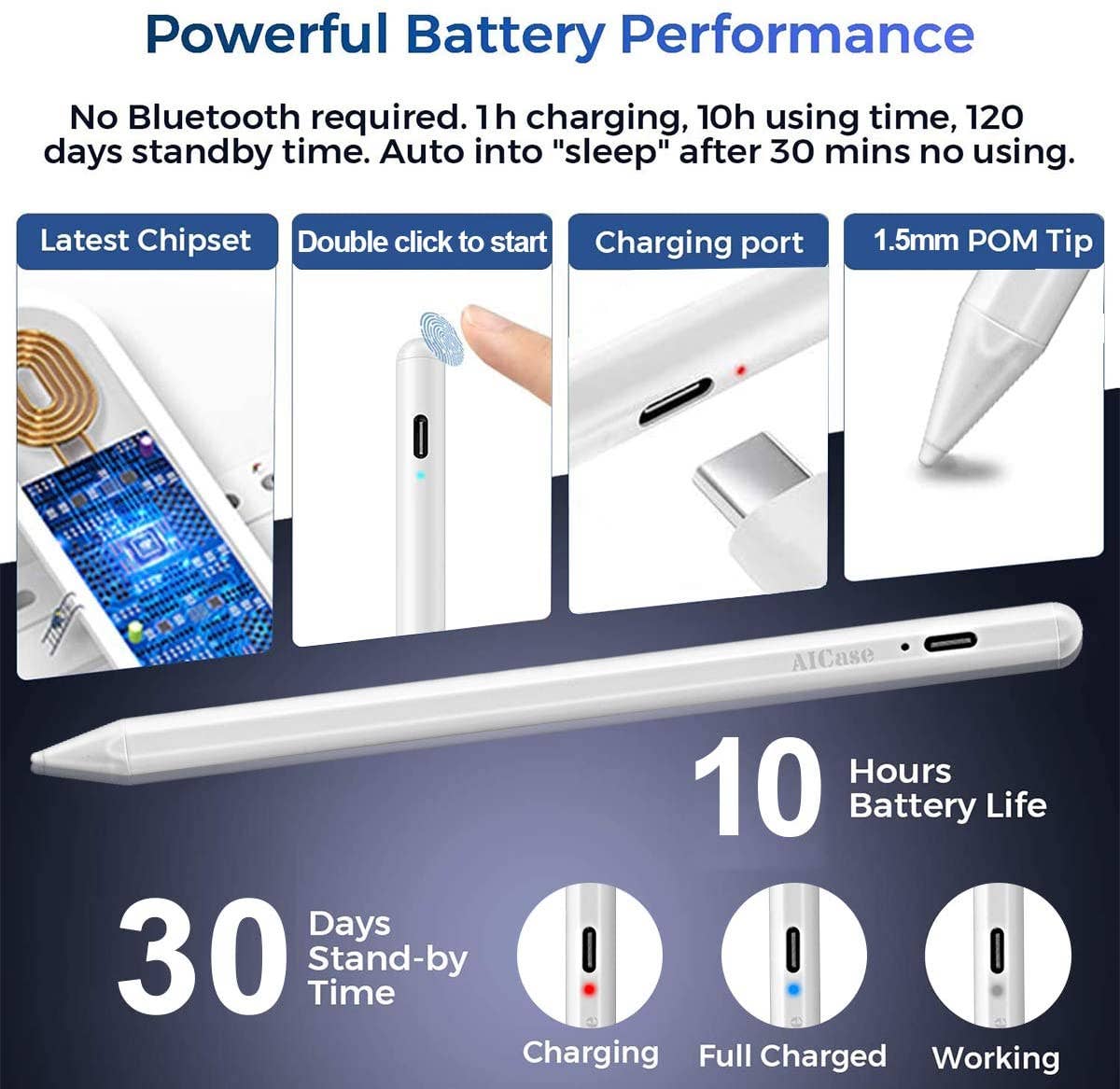 AICase - Wholesale Laptop/Tablet Case - Unisex - Stylus Pen for iPad with Palm Rejection Active Pencil for Precise Writing/Drawing4