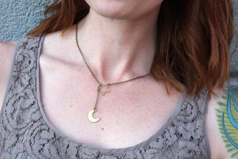daniAWESOME - Wholesale Y-Neck/Lariat Necklace - Moon and Star Lariat Necklace6