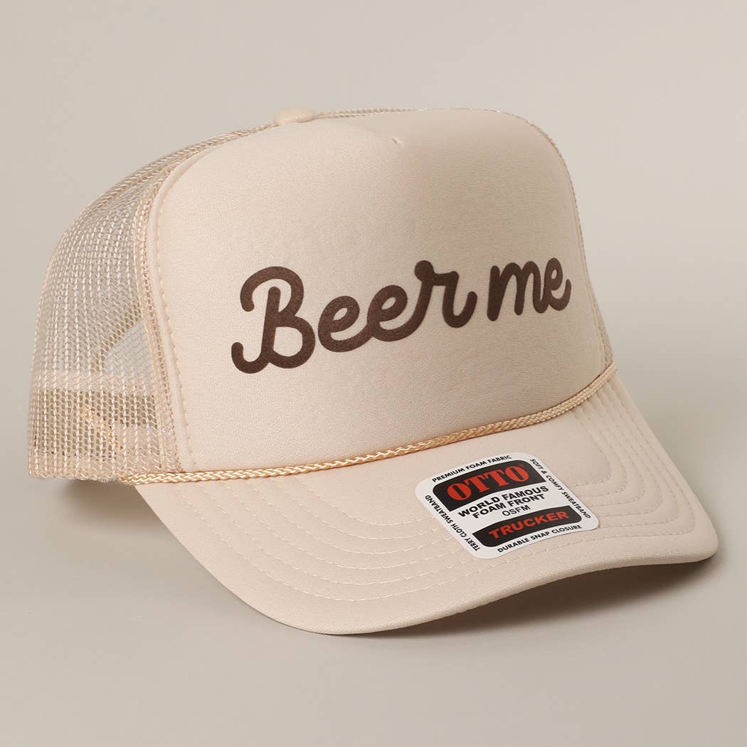 Fashion City – Engroshandel Trucker hat - Unisex – Øl Mig Tekst Printet Mesh Ryg Skum Trucker Kasket26