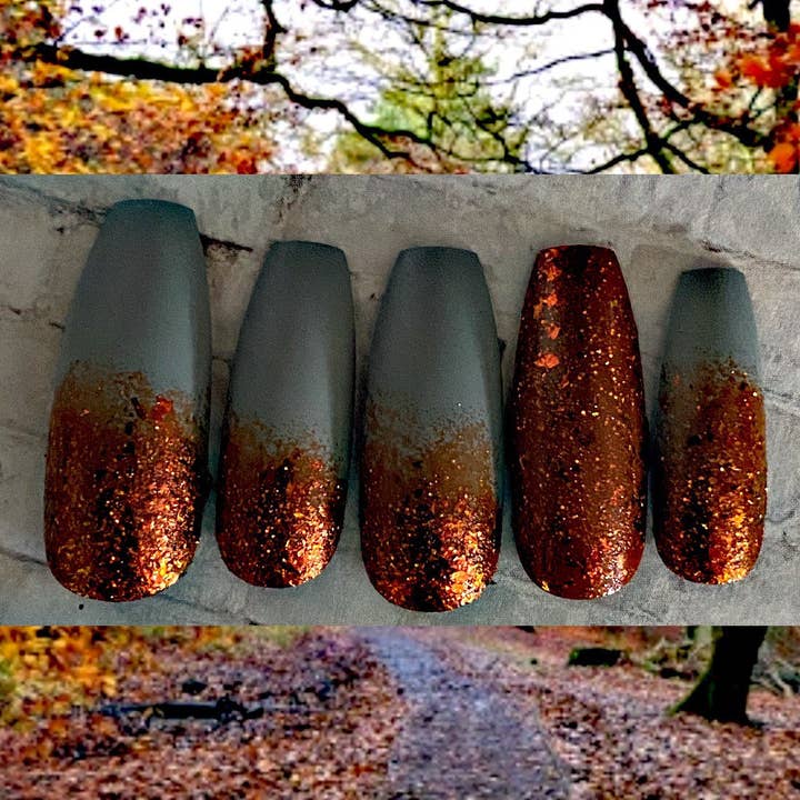 Every Leaf a Flower Autumn Fall October, Witchy leaves nails for wholesale by Space Witch Nails