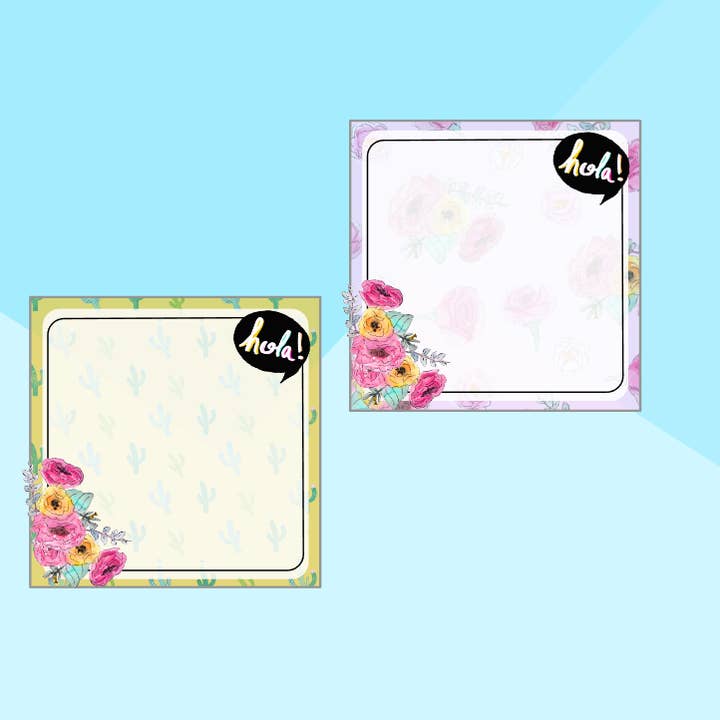 Hola! - Cactus & Flowers - Spanish Hispanic Mexican Notepad for wholesale by Wild & Wicked Designs