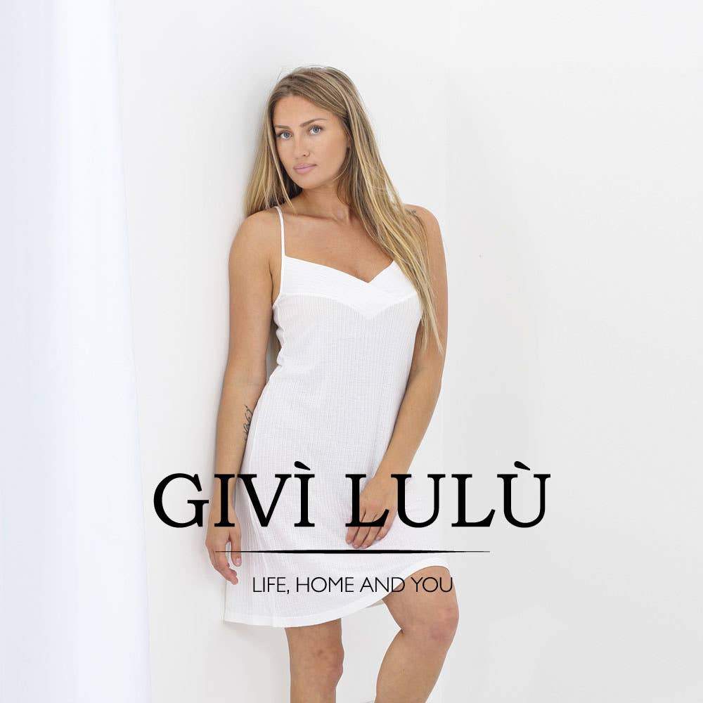 Givì Lulù by Vittorio Ursini & Son - Vendita all'ingrosso Camicia da notte - Donna - Camicia Da Notte Con Effetto Costina - Elli Bianca0