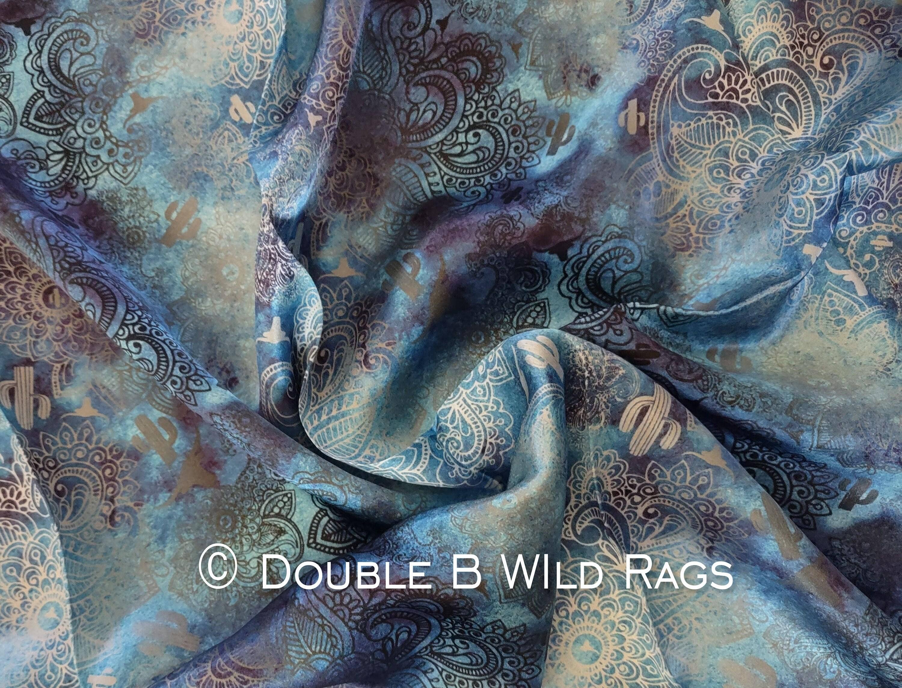Double B Wild Rags - Wholesale Scarf - Women's - Wild Rag 100% SILK Western Paisley Sky Cowboy Western Neck Scarf Bandanna by Double B Wild Rags2