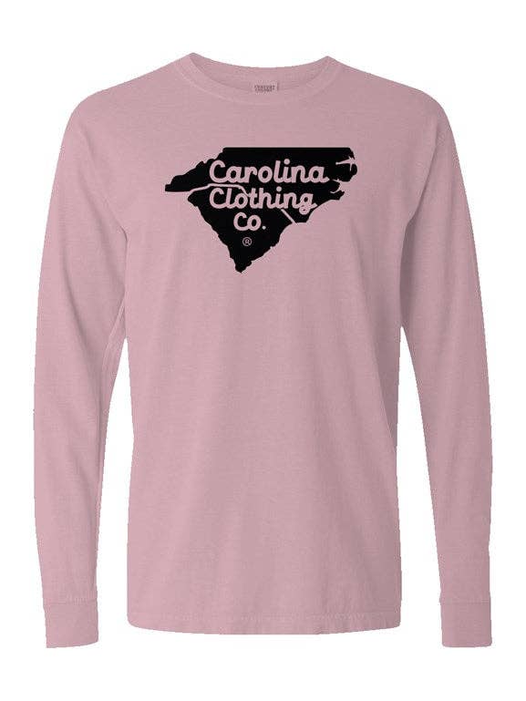 Camiseta de manga larga negra con logo retro circa 1711 para hombre y mujer, 6 opciones de color para venta al por mayor de Shop Carolina Clothing Co.