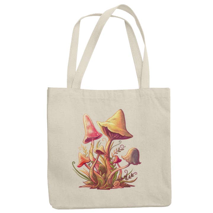 Bolso tote de racimo de hongos Cottagecore para venta al por mayor de Lucky Mfg. Co.