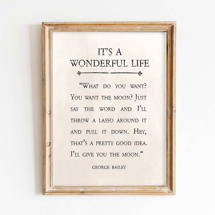 Stampa artistica natalizia It's a Wonderful Life per la vendita all'ingrosso da parte di Paper House Print Shop