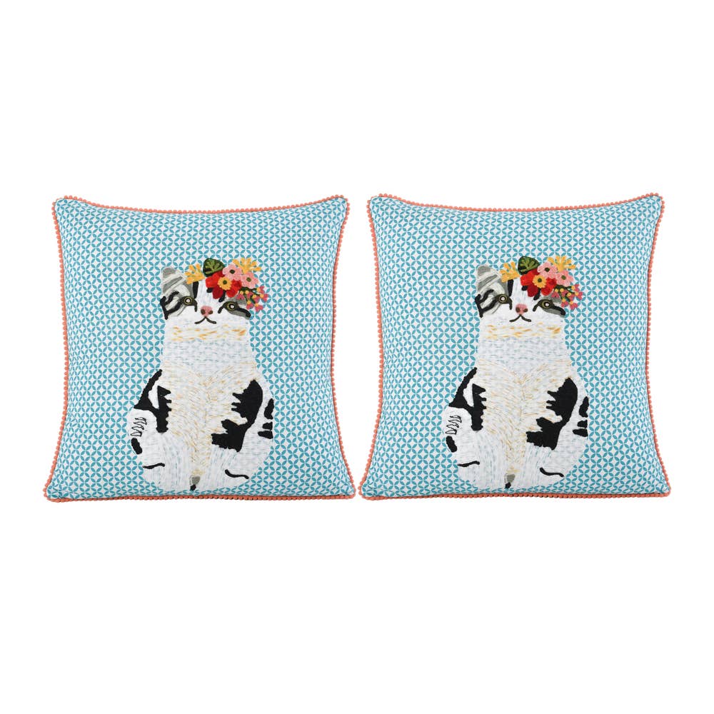 Karma Living - Venta al por mayor Cojín decorativo - 2ABCC24541_TLCR Set de 2 cojines bordados 18x180