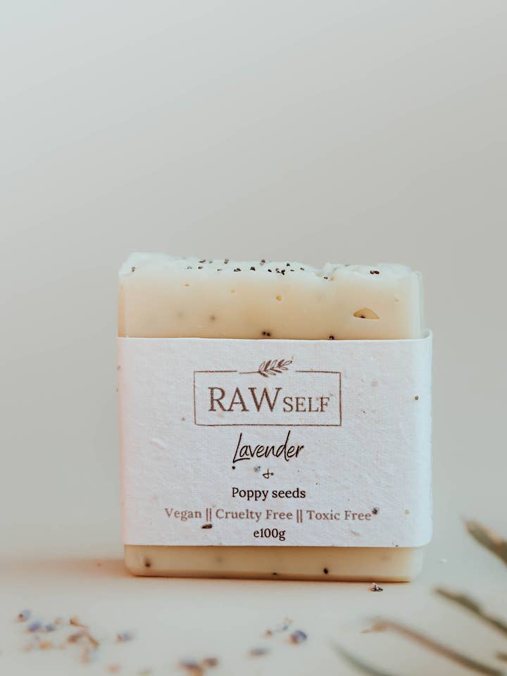 Lavender & Poppy Seed Soap for wholesale by Raw Self