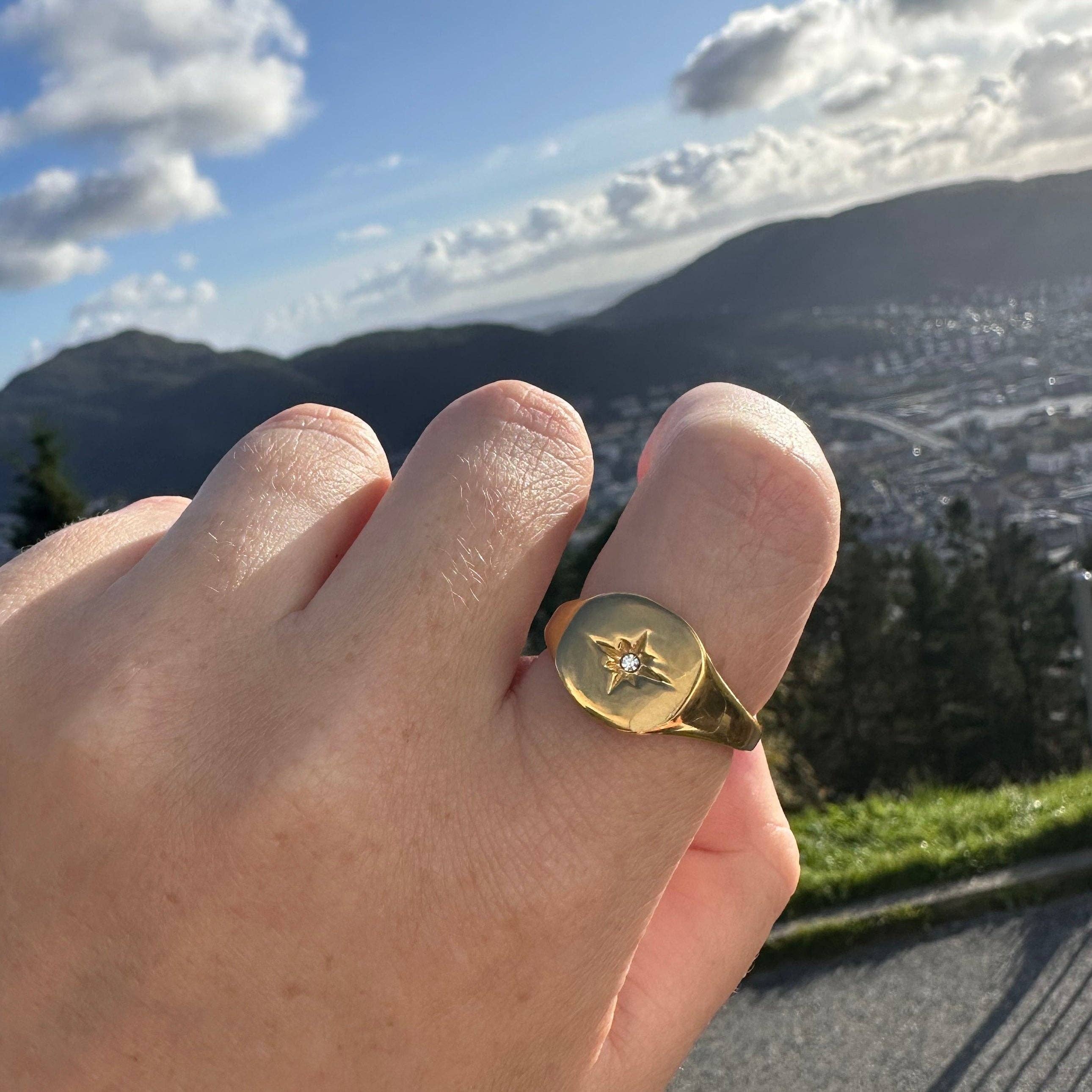 DRIP JEWELRY - Wholesale Signet Ring - Burst Signet Ring (size 6-8)0