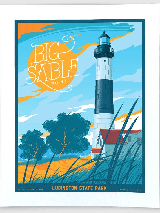 Big Sable Light, Ludington State Park - Travel Art Print for wholesale by The Mighty Mitten