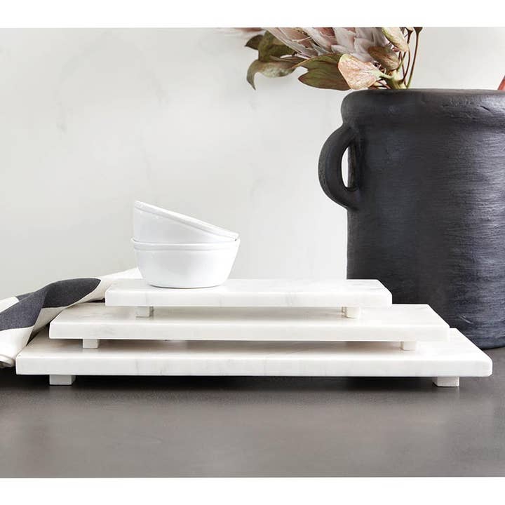 Santa Barbara Design Studio by Creative Brands - Wholesale Decorative Tray - Large White Marble Tray2