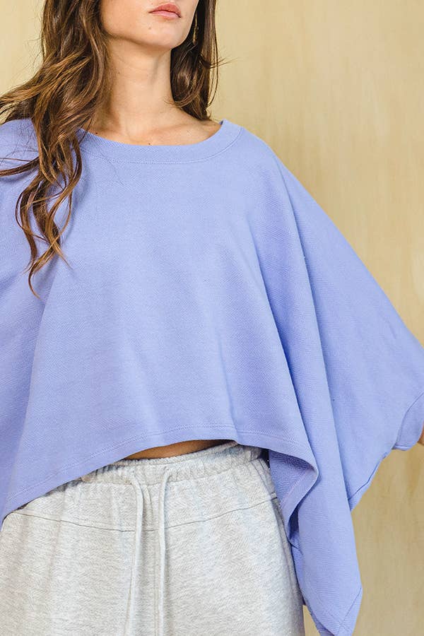 BUCKETLIST INC - Wholesale Knit Top - Women's - T1704D Solid French Terry Semi Crop Top6