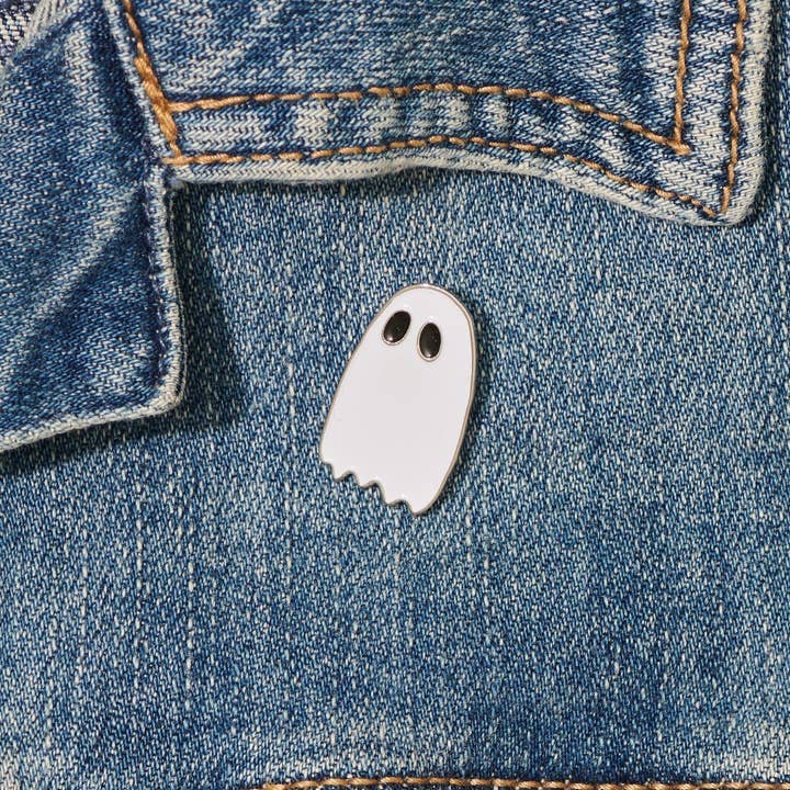And Here We Are - Wholesale Lapel Pin/Button - Ghost Enamel Lapel Pin - cute ghost gift, spooky pin halloween - Fathers Day Gift Mothers Day Spring Easter