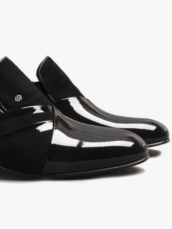 Club Cubano - Vendita all'ingrosso Oxford - Uomo - Scarpe con tacco cubano in pelle verniciata da uomo PABLO nere3