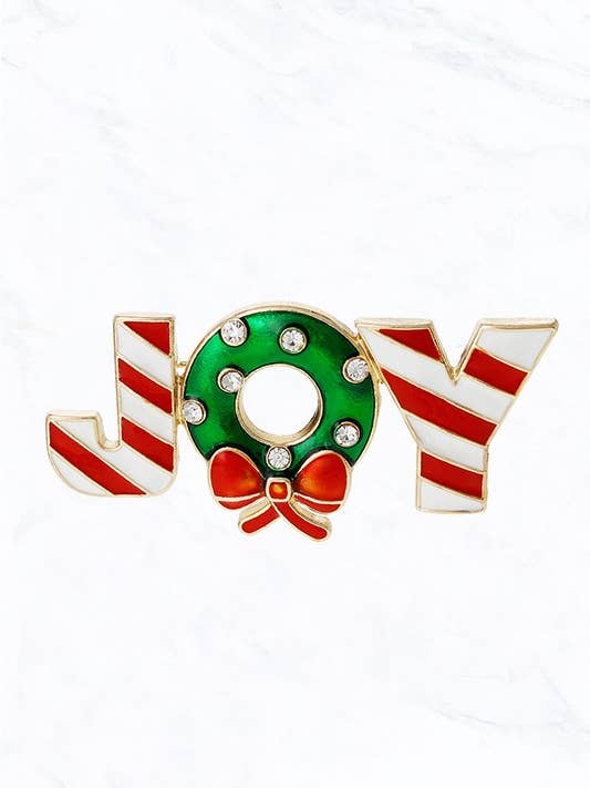 Joy Wreath Stripe Pin for wholesale by Suzie Q USA
