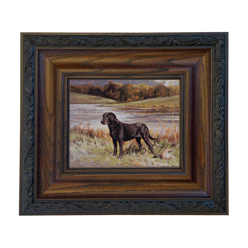 Madison Bay Co. - Historical Home Decor Reproductions - Wholesale Art Print - Labrador Retriever with Duck Framed Painting Print on Canvas86