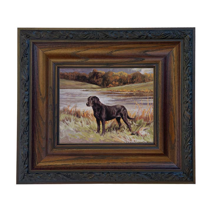 Madison Bay Co. - Historical Home Decor Reproductions - Wholesale Art Print - Labrador Retriever with Duck Framed Painting Print on Canvas86