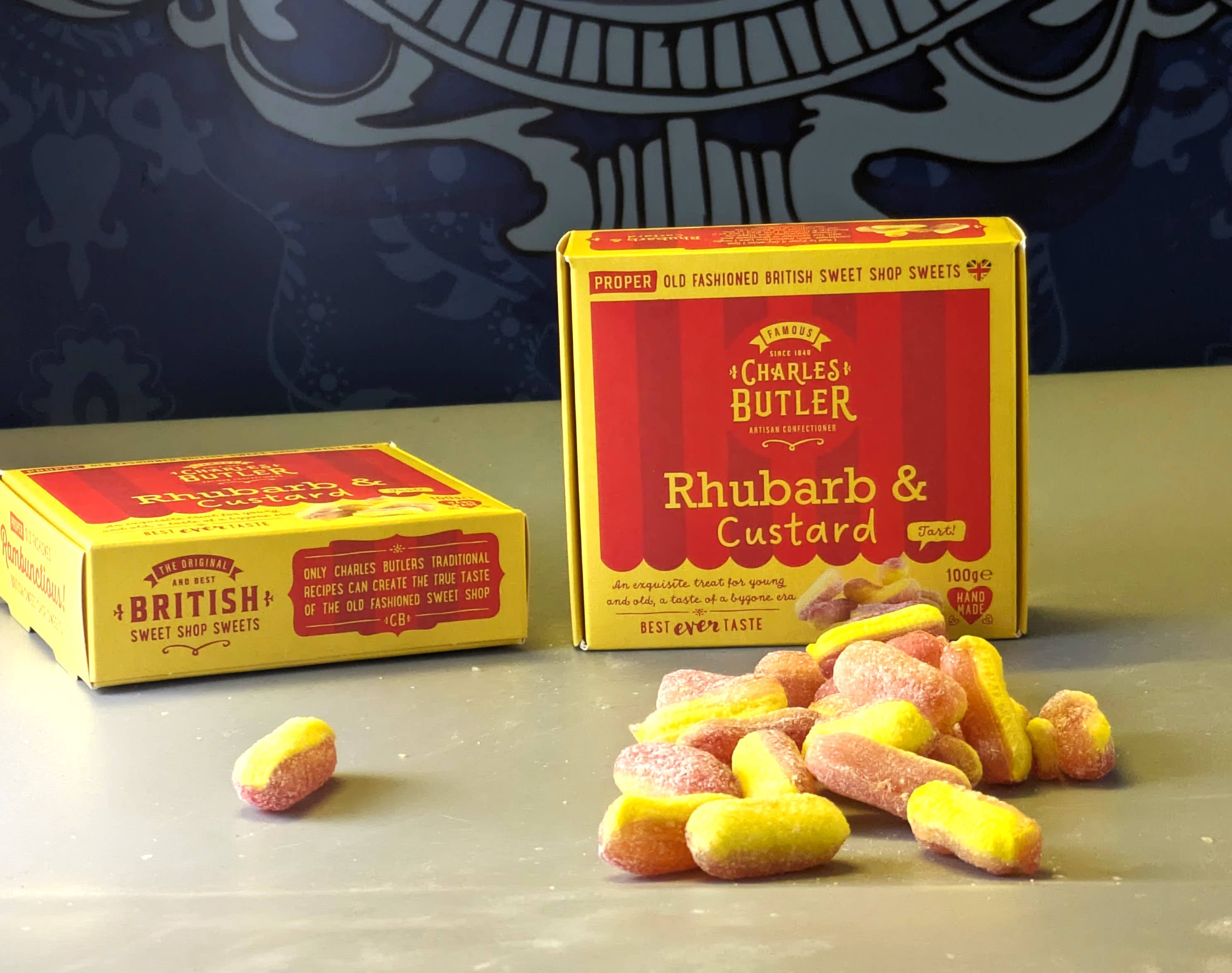 Charles Butler - Wholesale Hard Candy - Charles Butler Rhubarb & Custard 100g