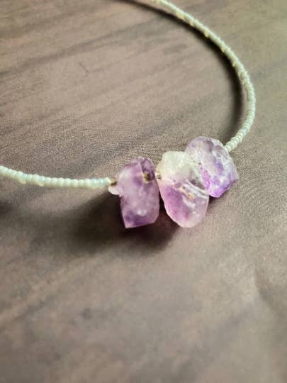 Rå ametist pärlstav choker för wholesale av DizzyLizzyBeads