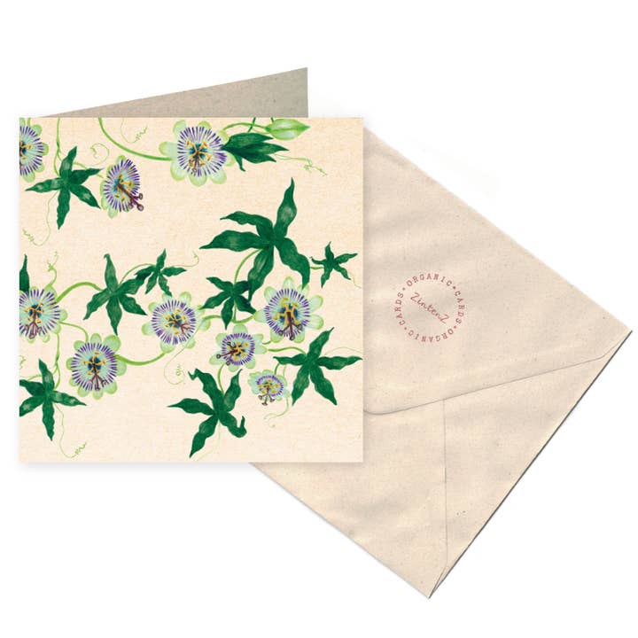 Lykønskningskort: Passionflower Flower Pattern for engroshandel hos Coheem