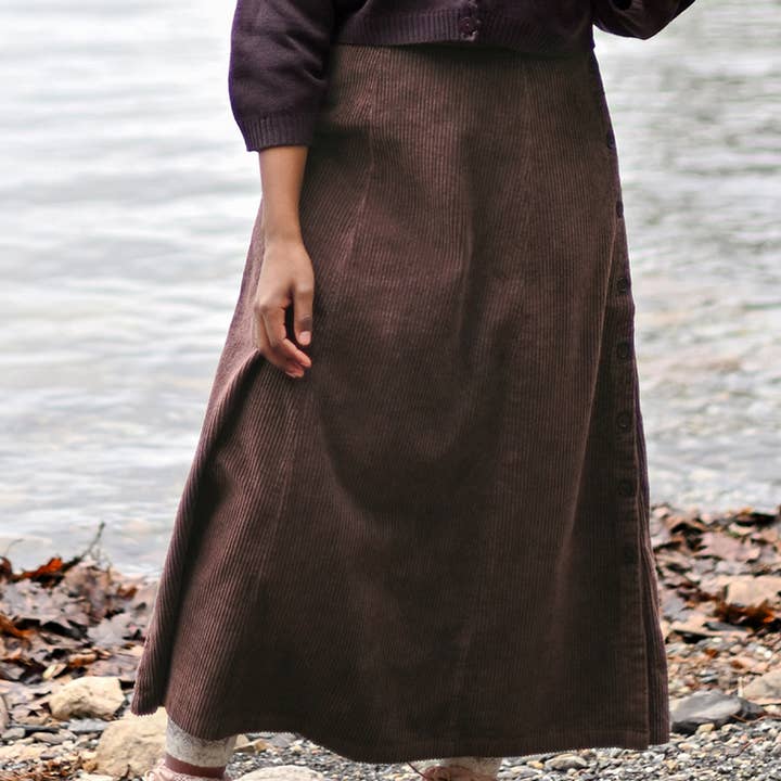 Market Corduroy Skirt - Brown for wholesale by April Cornell Apparel