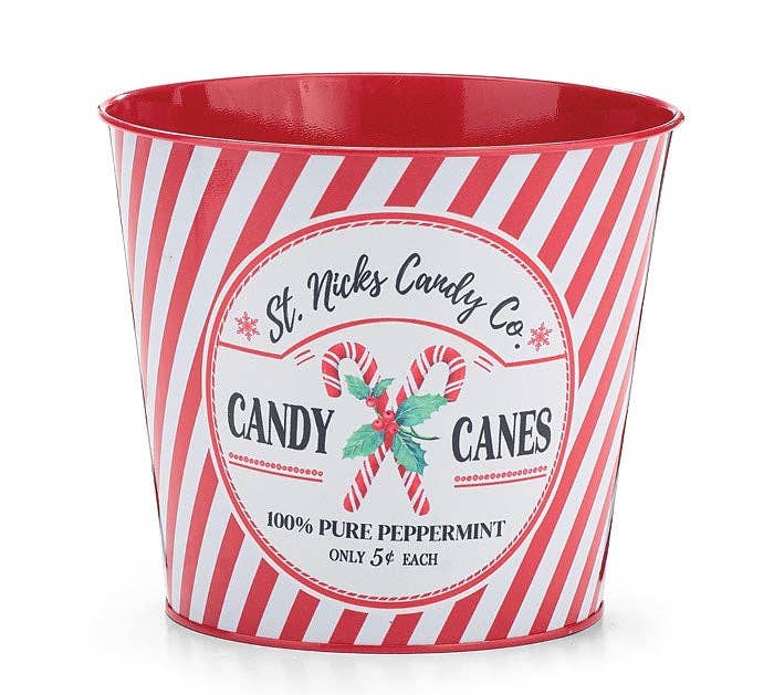 Dunn Deals - Wholesale Christmas Decoration - Santa's Sweet Shoppe Collection - 6" CANDY CANE POT COVER0