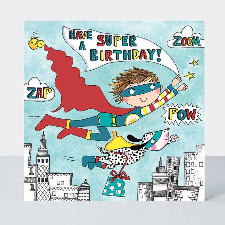 Carte de puzzle - Super héros et chien pour la vente par Rachel Ellen Designs