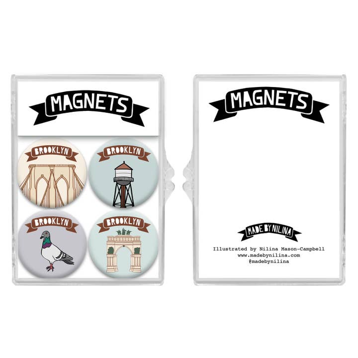 Made by Nilina – Engroshandel Magnet – Brooklyn Magnet Sæt NYC NY New York City BK Souvenir1