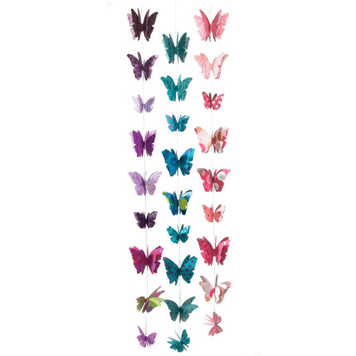 Namaste - Wholesale Bunting/Garland - Handmade Paper 3d String of Butterflies