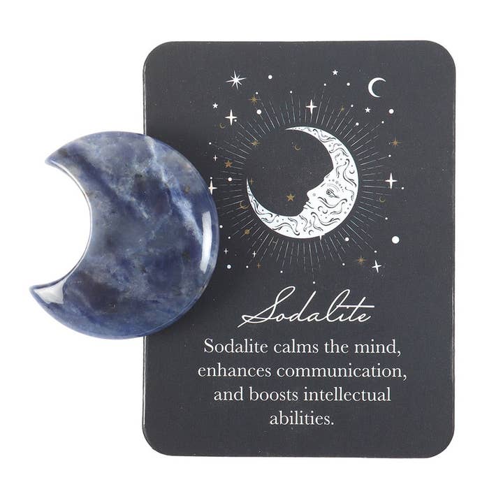 WONDER IMPORTS AUSTRALIA - Wholesale Spiritual stone/crystal - Sodalite Crystal Moon Keepsake Stone in a Box2
