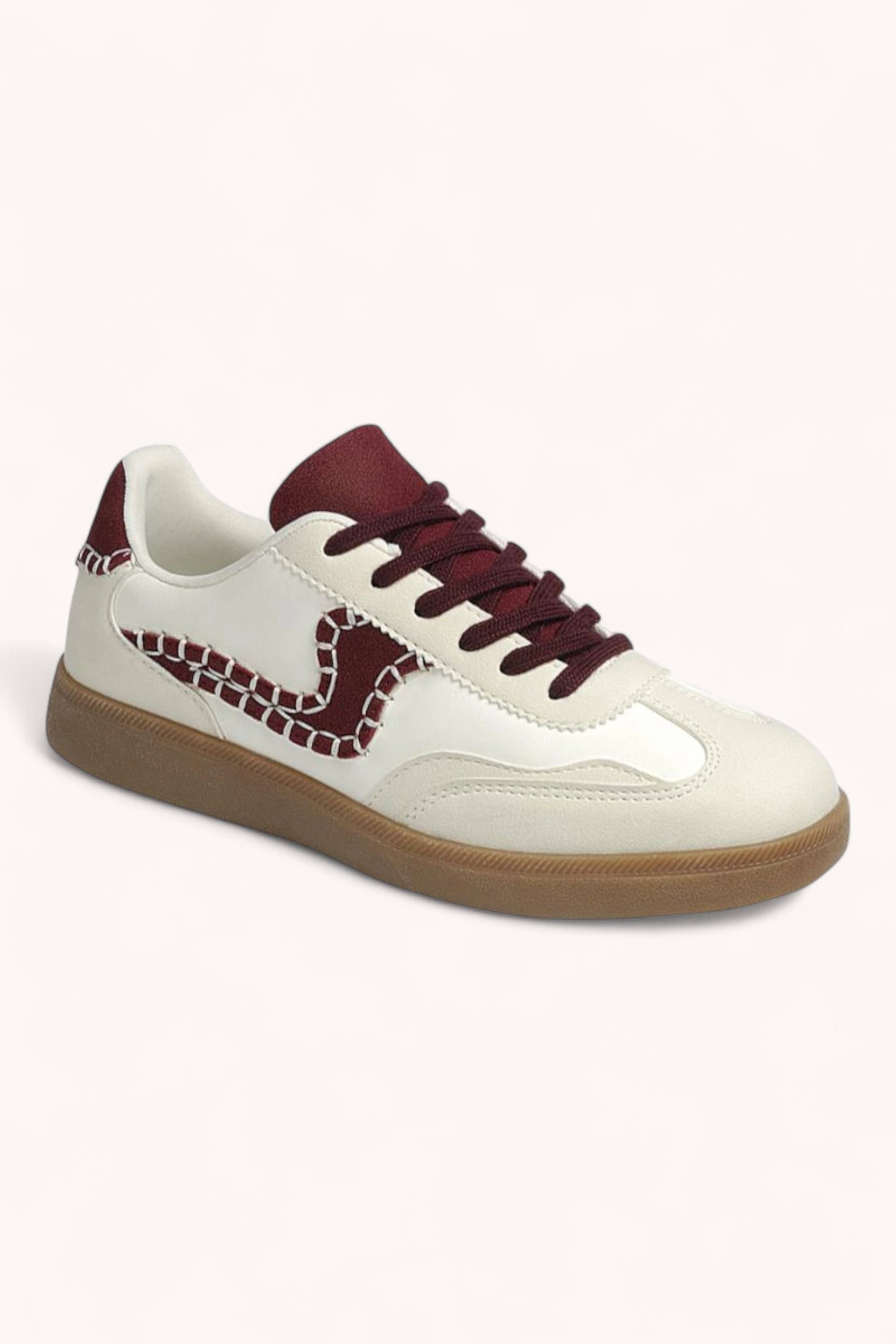 CCOCCI - Vente Baskets tendance – femme - BASKETS DE COURT MODERNES-13 AVEC DÉTAILS DE COUTURE ET LACETS SWOOSH4