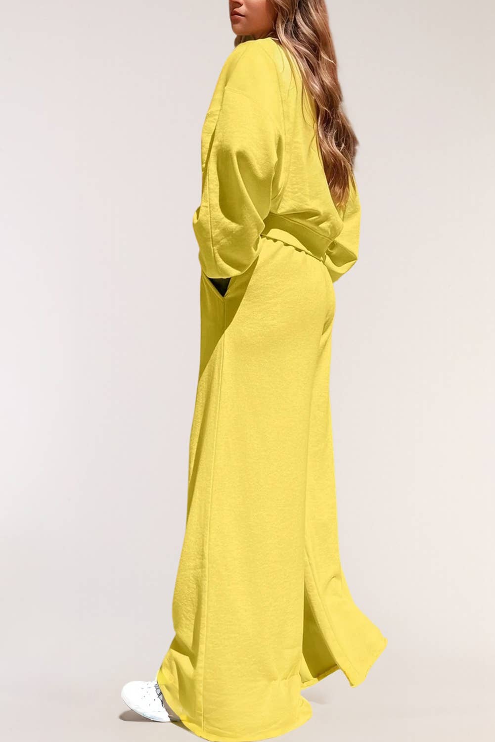 LA Society - Wholesale Lounge Set - Women's - LAS Drop Shoulder Pullover and Wide Leg Pants Set (S-XL)6